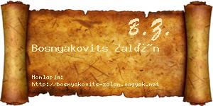 Bosnyakovits Zalán névjegykártya